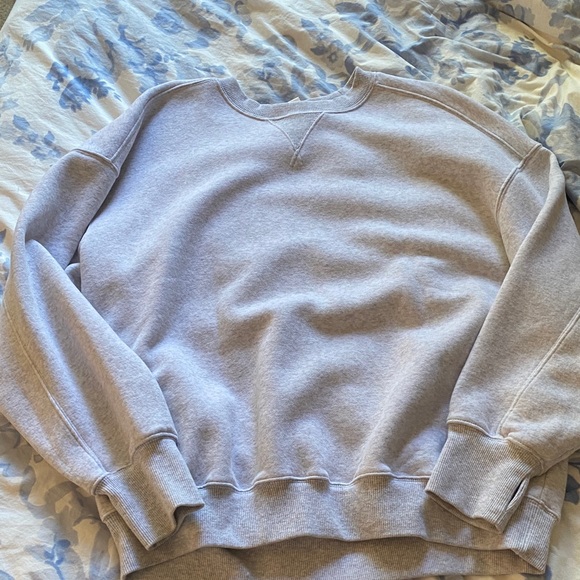 Aerie Light Gray Crew Neck Sweater - Picture 1 of 2